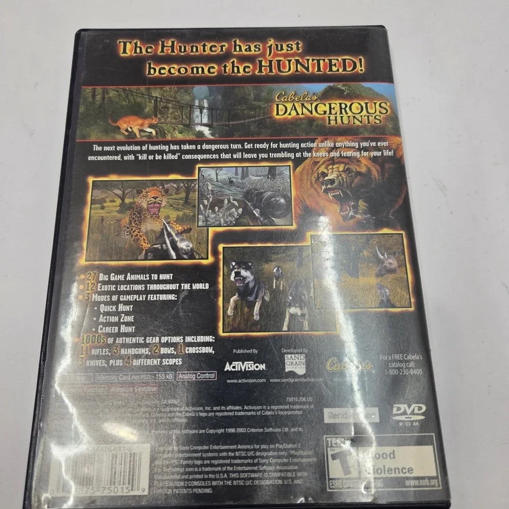 Cabela's Dangerous Hunts Sony PlayStation 2 PS2 Game CIB Complete Manual Tested